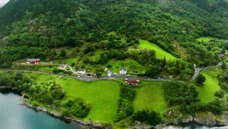 aerial view of a beautiful fjord in norway