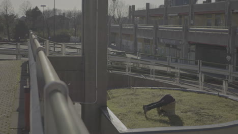 urban parkour scene