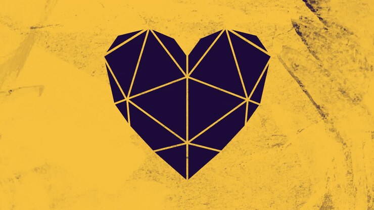 Animazione di una forma di cuore su sfondo nero