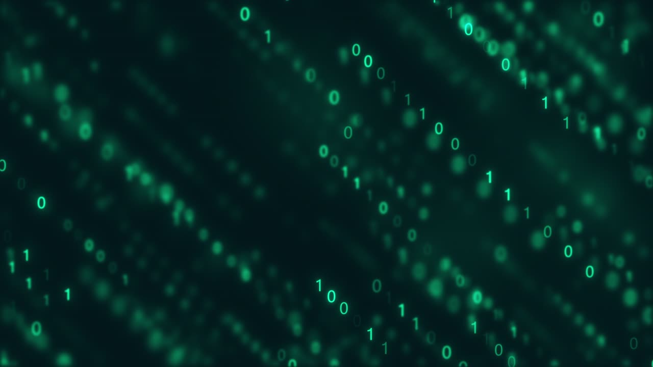 Digital number code green color screen