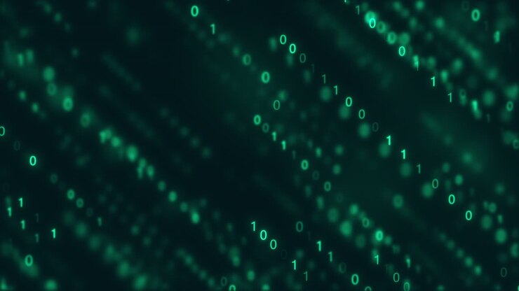 Digital number code green color screen