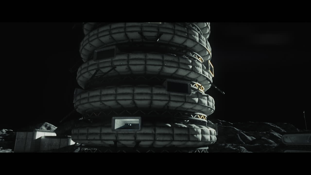 Moon surface with a lunar base