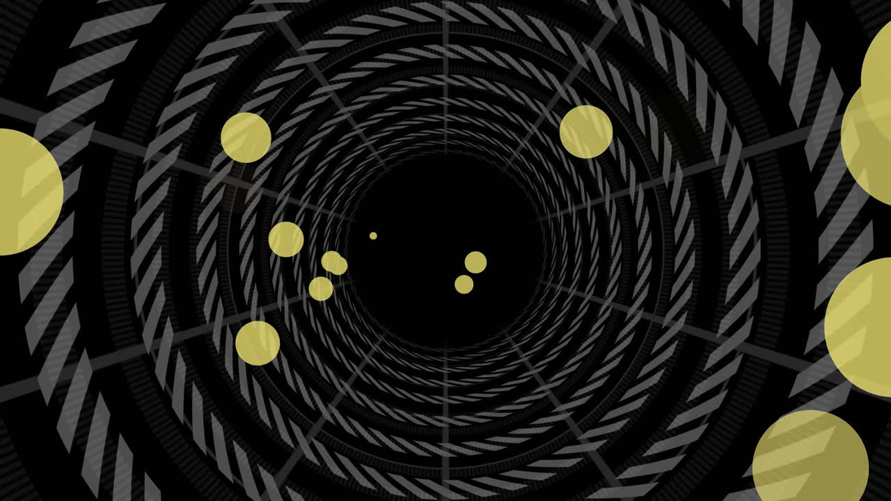 검은 바탕 위의 모양과 터널의 애니메이션