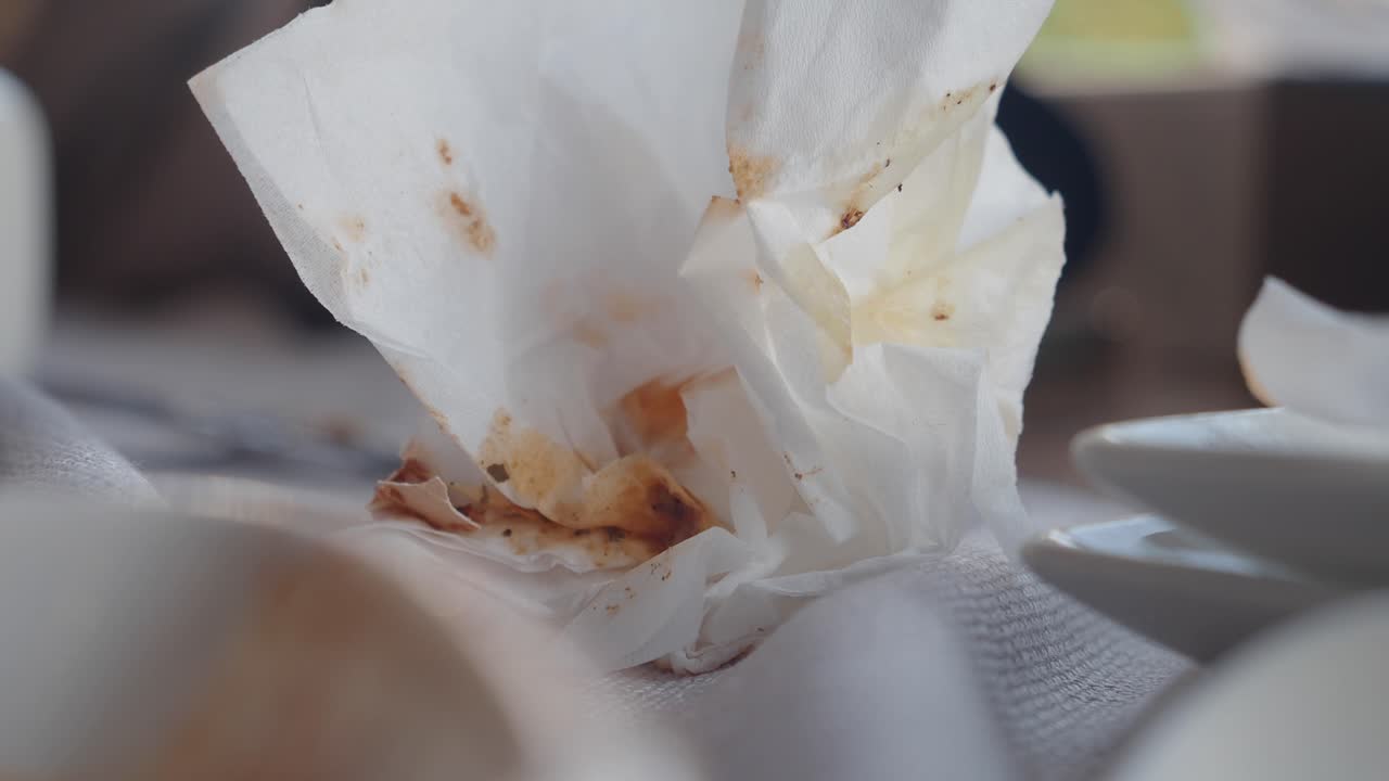 Dirty Tissue on Table