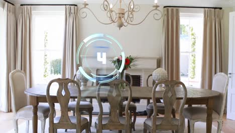 animación de escaneo de alcance sobre el comedor.