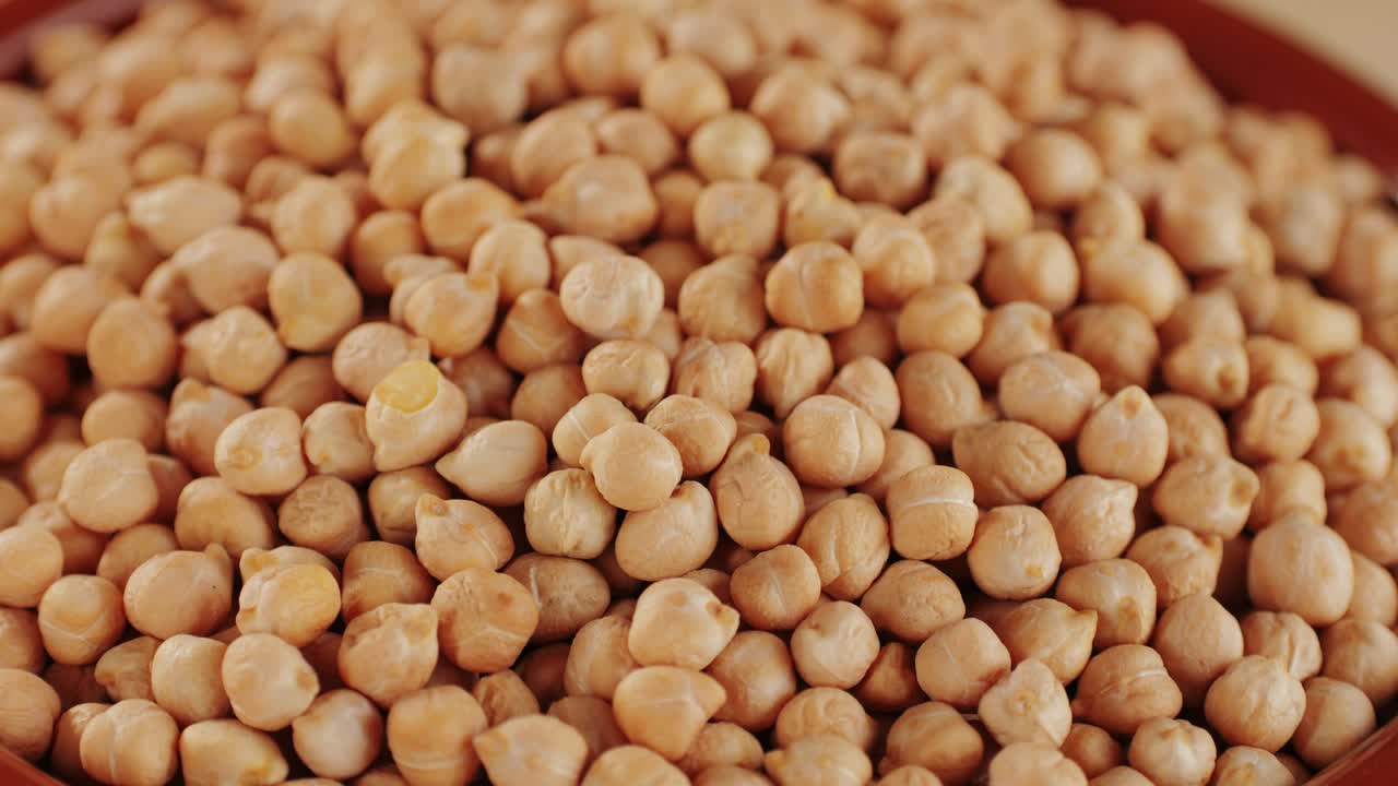 Chickpeas close up food background, chickpeas texture macro, raw cereal healthy food.