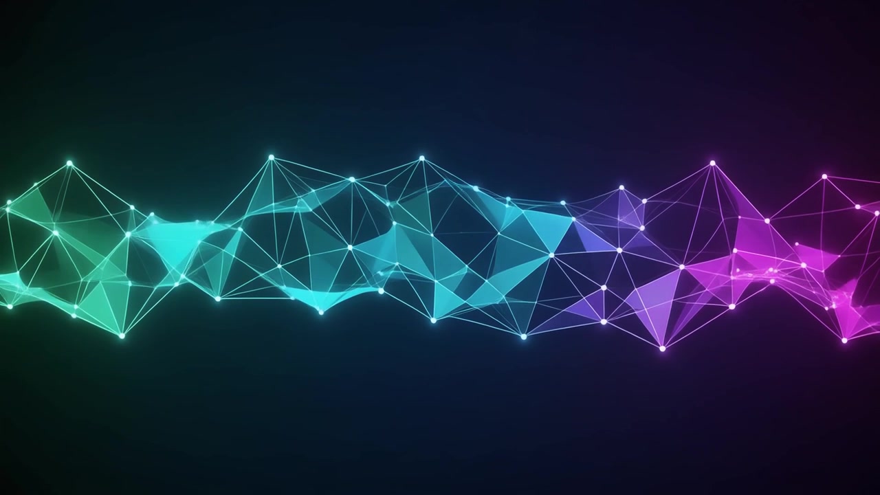 Abstraktní digitální síťové propojení se zářící gradientní mřížkou