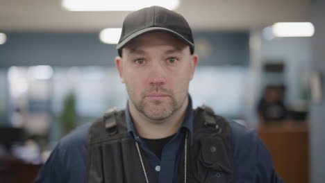 police officer stepping into frame full speed