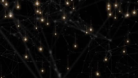 animación de estrellas a través de una red de conexiones