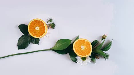 orange slices and flowers