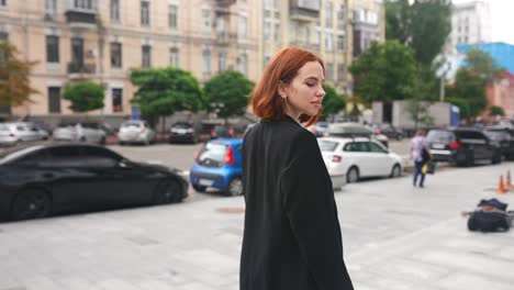 woman in a city street