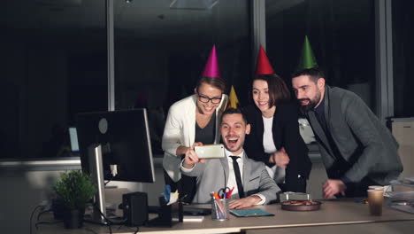 office team celebrating