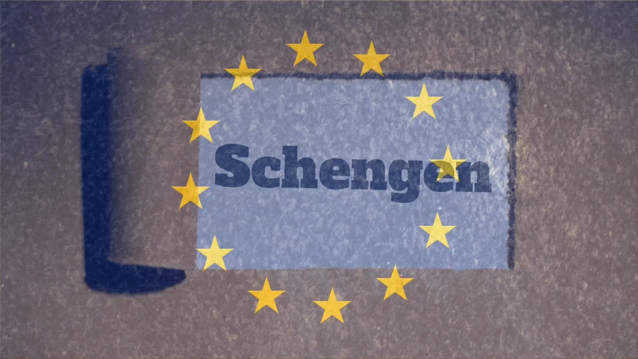 노란색 별들이 종이 위의  ⁇ 겐 문자에 반대로 원으로 회전합니다.