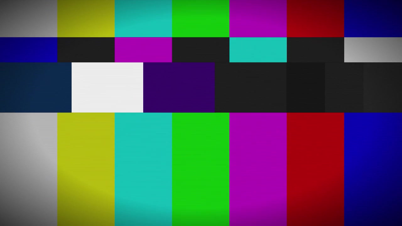 Television Test Pattern with Digital Glitch Interference