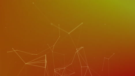 animation of network of connections floating against orange gradient background