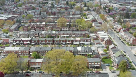 aerial of urban city in usa