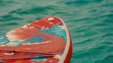 colorful stand up paddleboard in the water