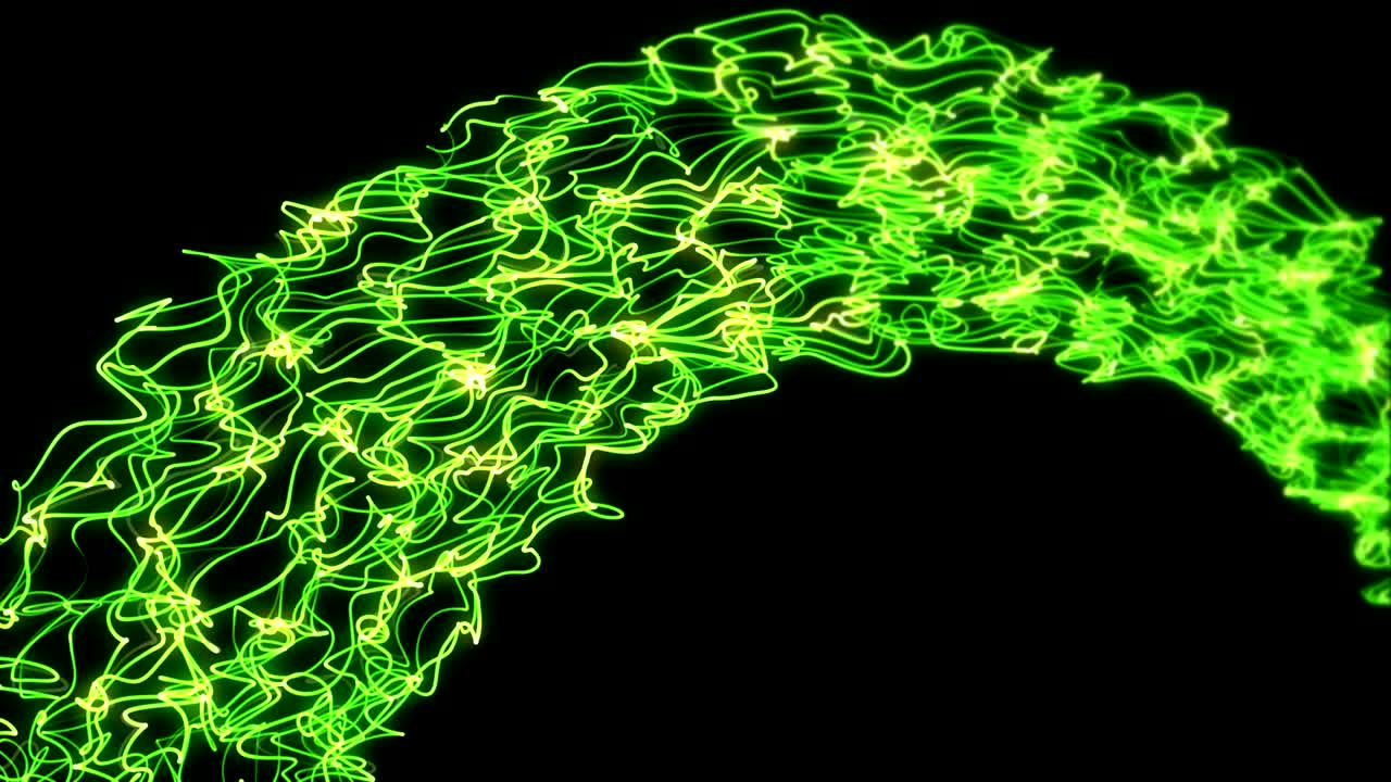 neon energy wave arch loop background green