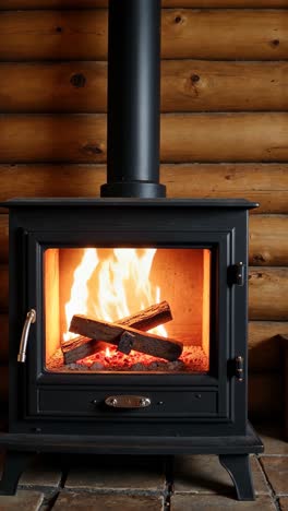 cozy fireplace in a log cabin