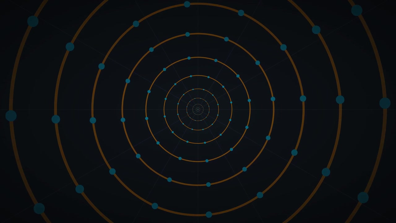 Abstract Motion Graphic of Concentric Circles and Connecting Dots