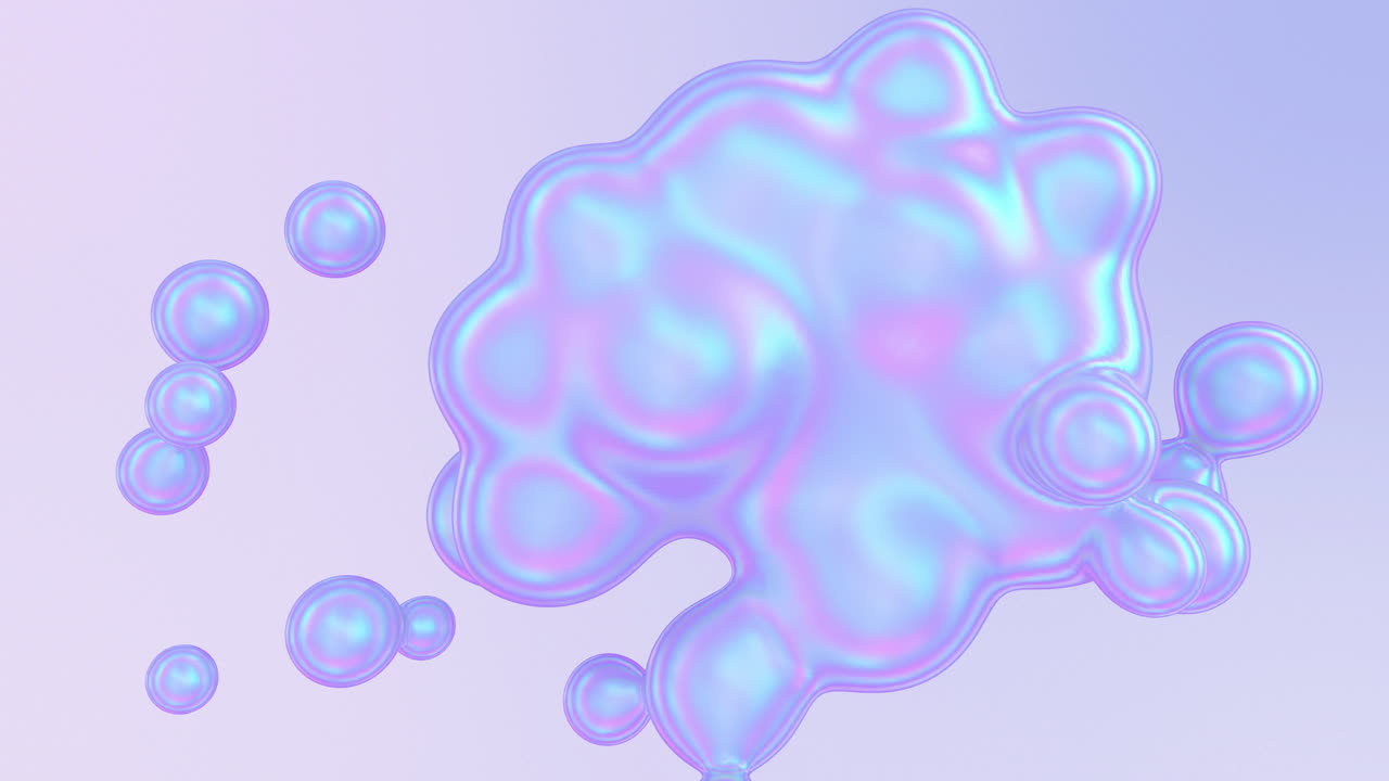 Fussion of iridescent metaball or organic floating bubbles