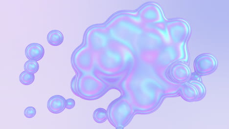 fussion of iridescent metaball or organic floating bubbles