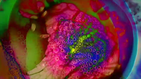 multi-colored liquid light effect with dendritic patterns and bubbles