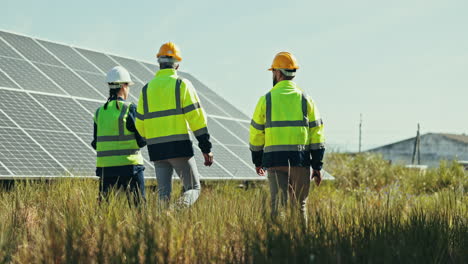 Team-Auf-Solarpanel-Farm-Zur-Inspektion