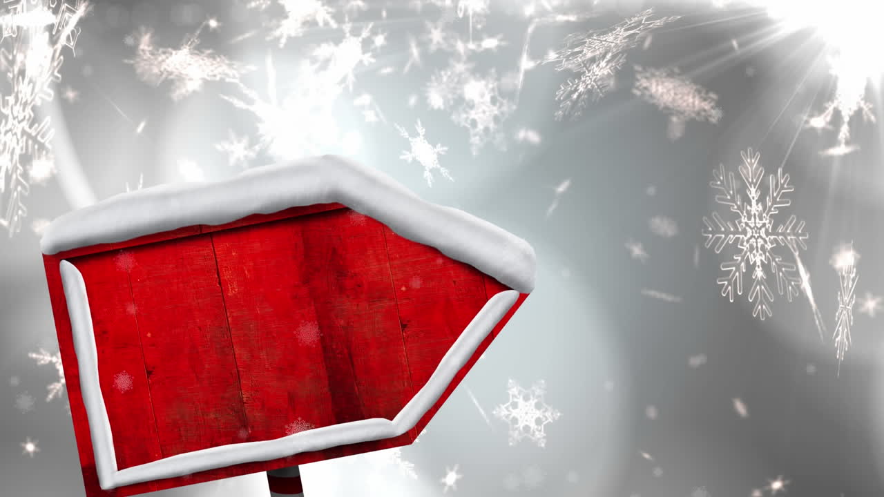 animación de la nieve cayendo sobre la flecha de madera cantar