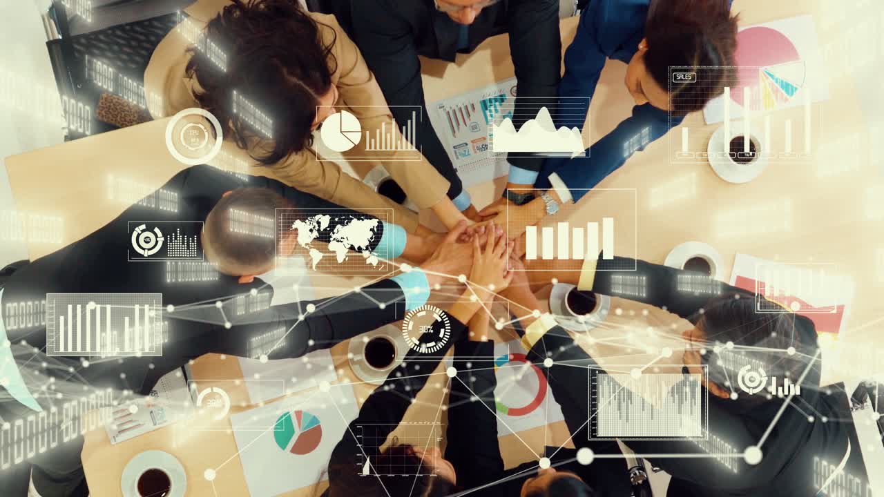 기업 직원 회의에서 사업가들의 창의적인 시각