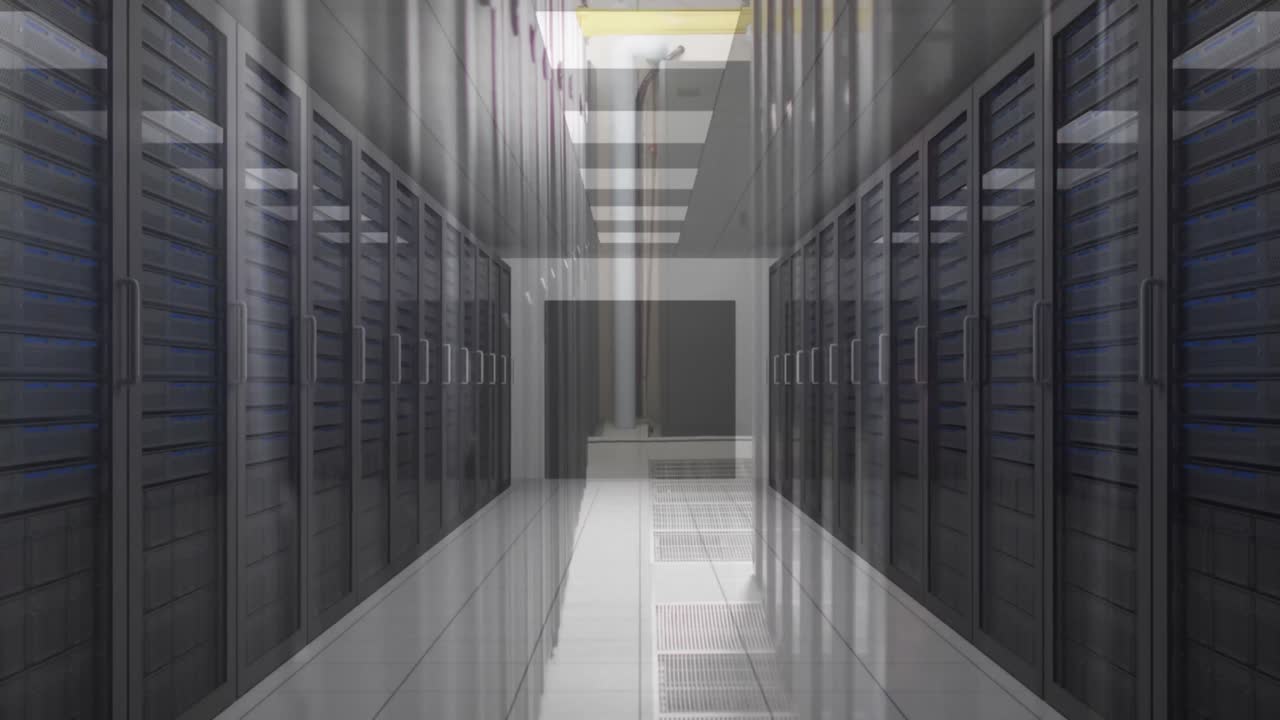 vista de una sala de servidores de computadoras vacía en un patrón sin costuras