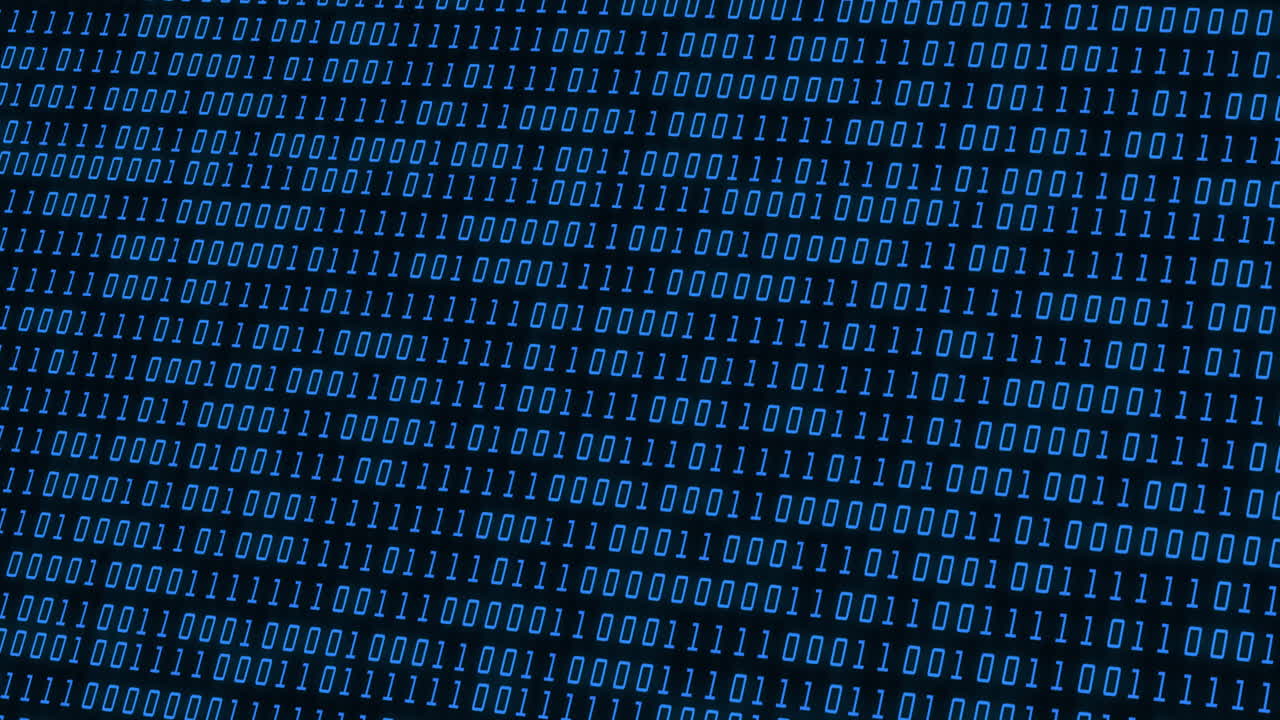 Animation of data processing on black background