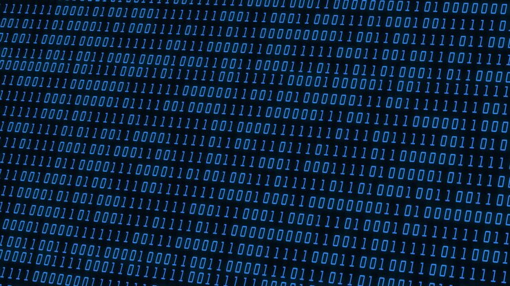Animation of data processing on black background
