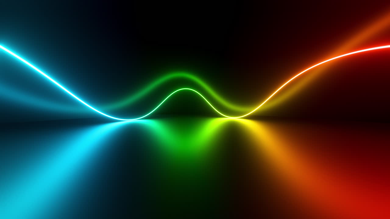 Neon Wave Loop - Colorful Abstract Loop Background. 3D rendering