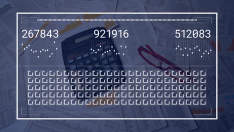 Animation-of-financial-data-processing-and-statistics-over-calculator