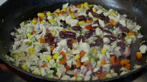 Pan Closeup Of Quesadilla Filling