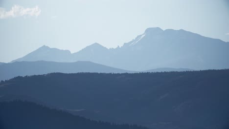 mount audubon | indian peaks of the rocky mountains layered through atmospheric haze seen from flagstaff mountain from boulder, colorado, usa