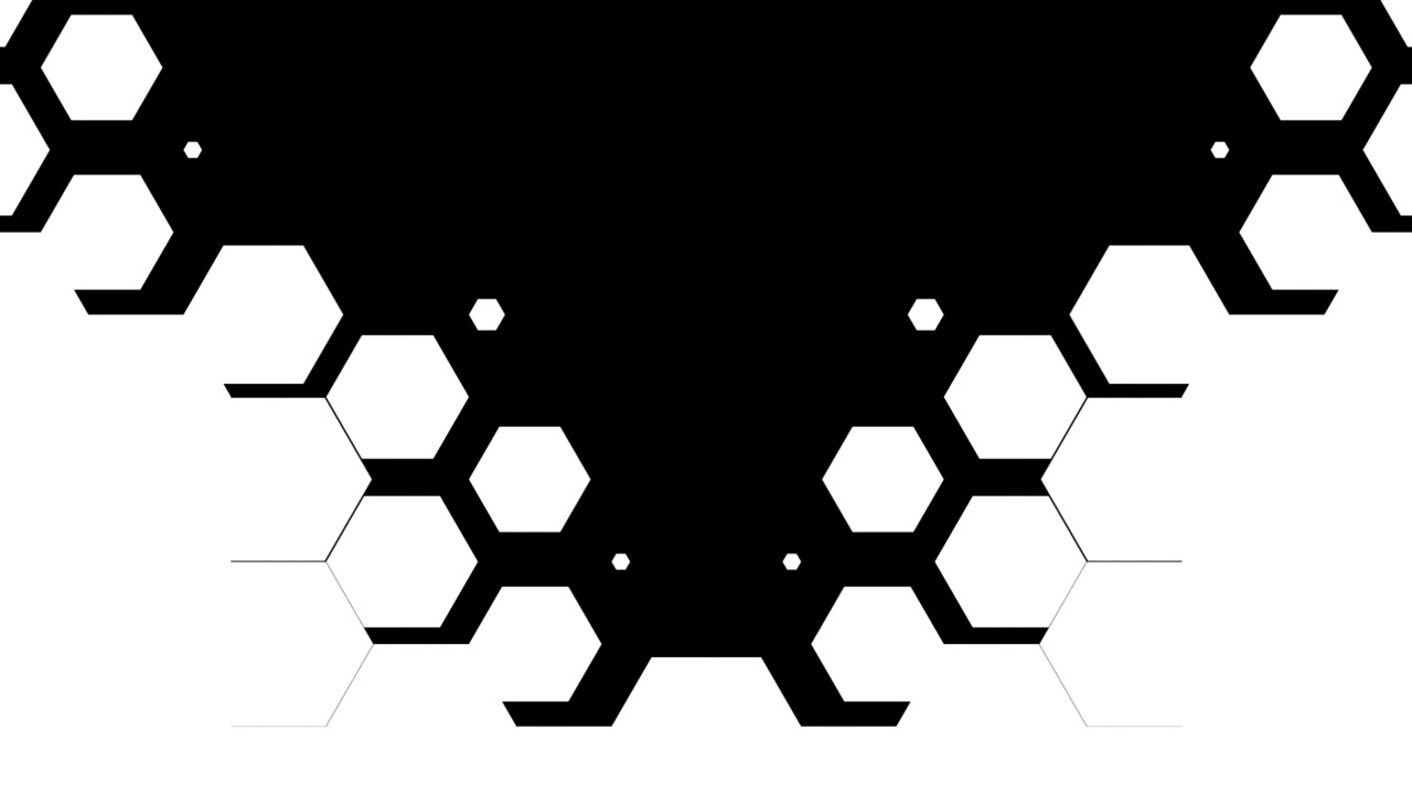 Abstract Hexagonal Pattern Transitioning from Black to White