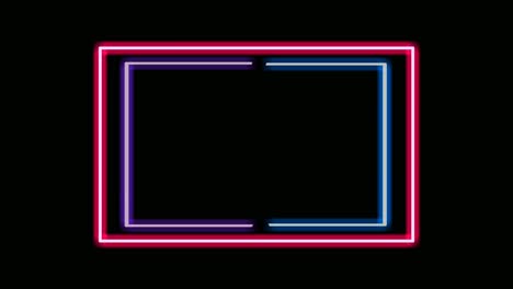 Animación-De-Borde-Rectangular-De-Luz-De-Neón-Sobre-Fondo-Negro