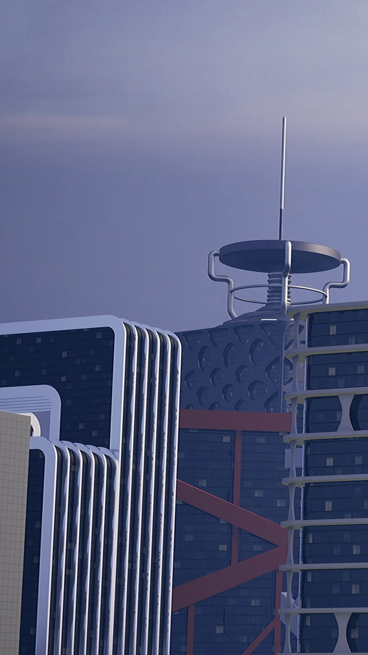 City skyline showcasing modern buildings during sunset hours