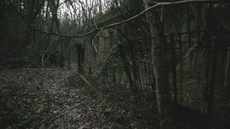 hospital abandonado en medio del bosque que forma parte de la zona de fortificación militar