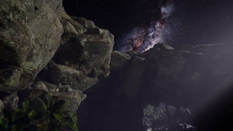 Estelas-De-Estrellas-De-Astrofotografía-4k-Sobre-Paredes-De-Cañones-De-Arenisca