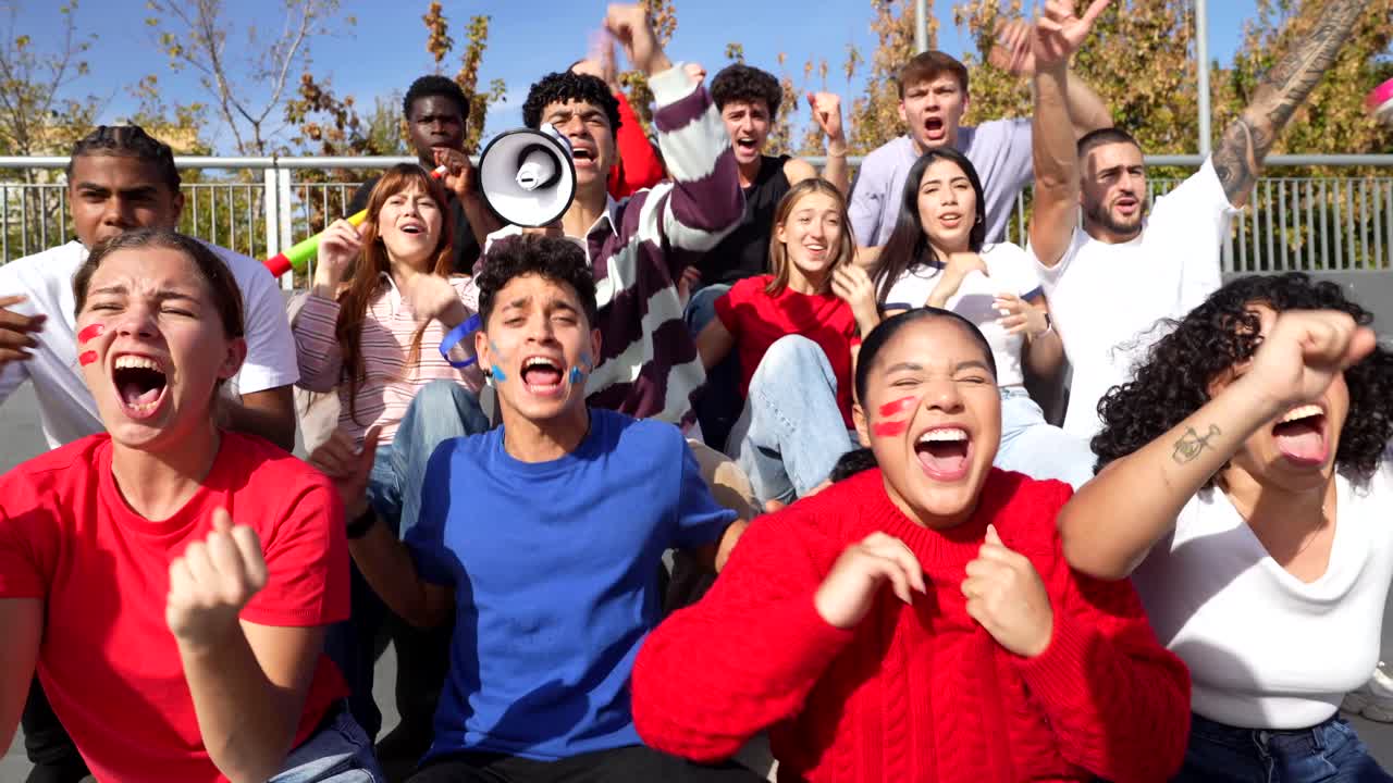 Enthusiastic Fans Cheering at Stadium