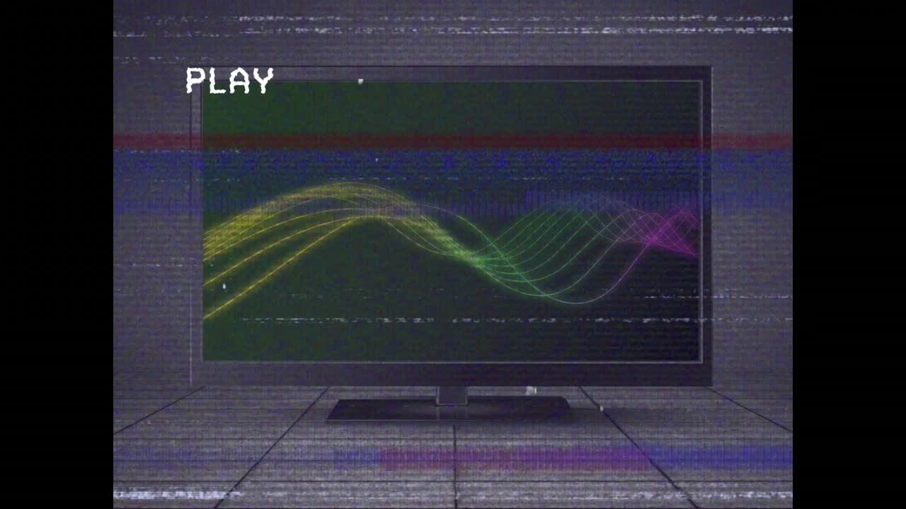 Animation of interference over computer monitor with light trails