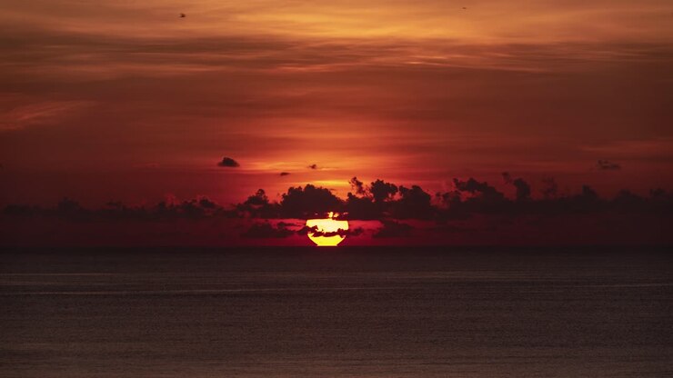 Dramatic Sunset Over the Ocean