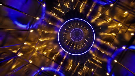 neon tunnel future in 3d style on dark background. futuristic background. abstract futuristic dark corridor interior design. abstract blue background. space background. 4k