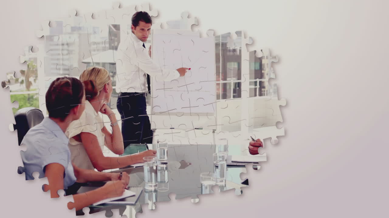 деловой монтаж с заседаниями и презентациями