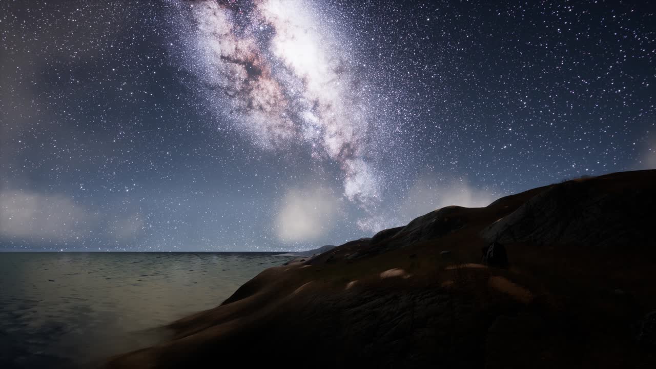 галактика млечный путь над тропическим островом