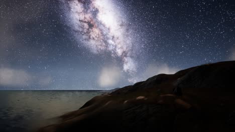 la galaxia de la vía láctea sobre una isla tropical