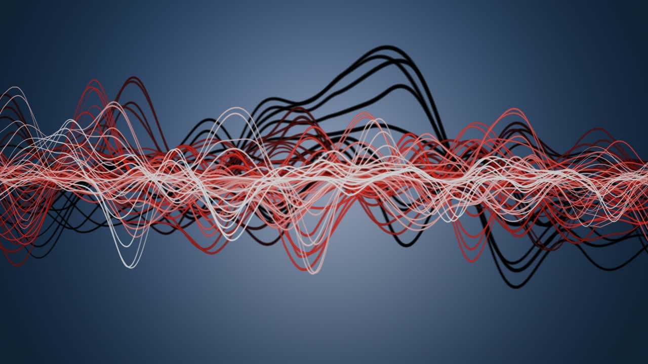 Fantastic animation with stripe wave object in slow motion, 4096x2304 loop 4K